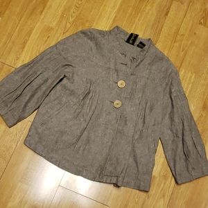 Yellow Rose linen blend cropped jacket sz large